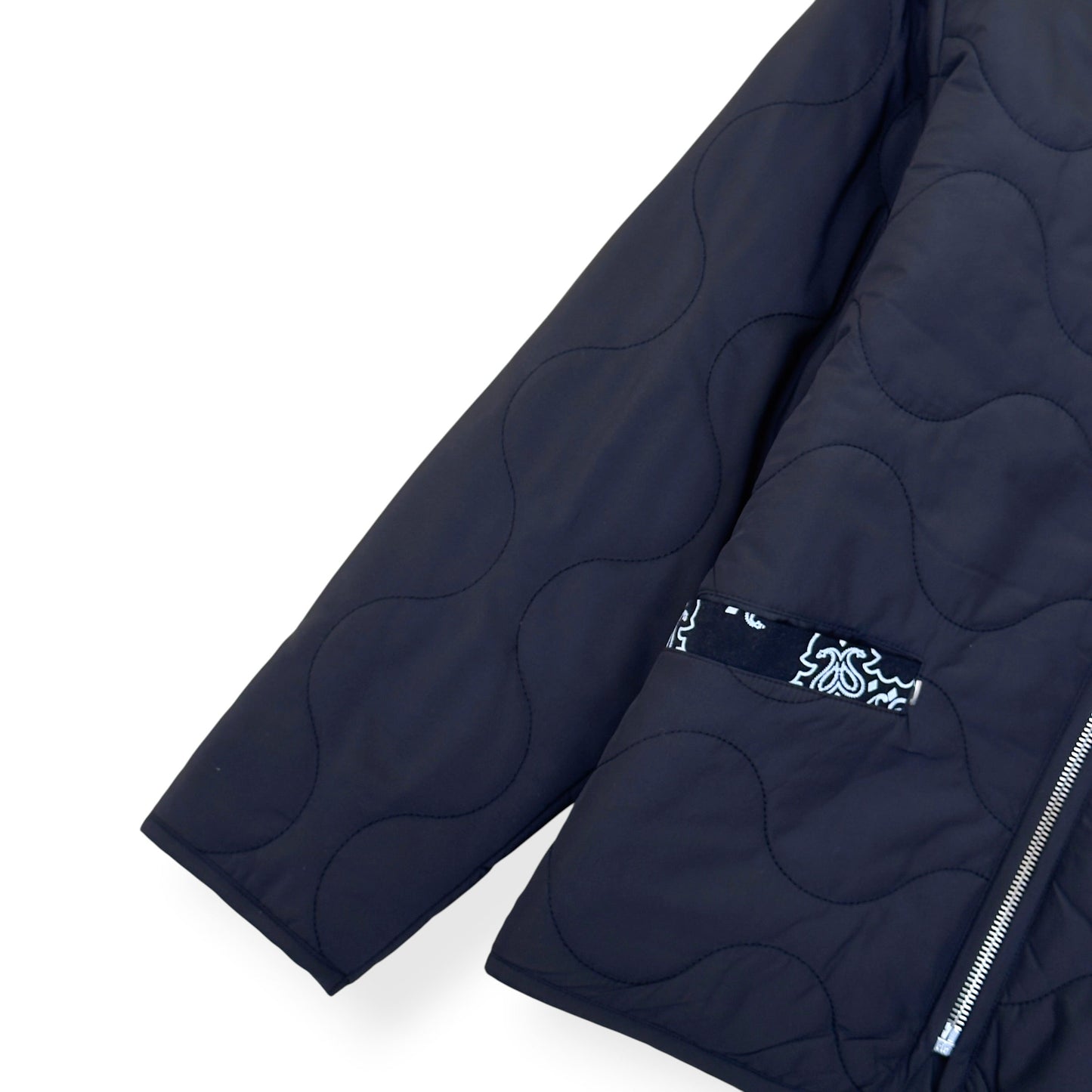 ASKYURSELF BANDANA QUILTED LINER JACKET BLACK S | Small, Black