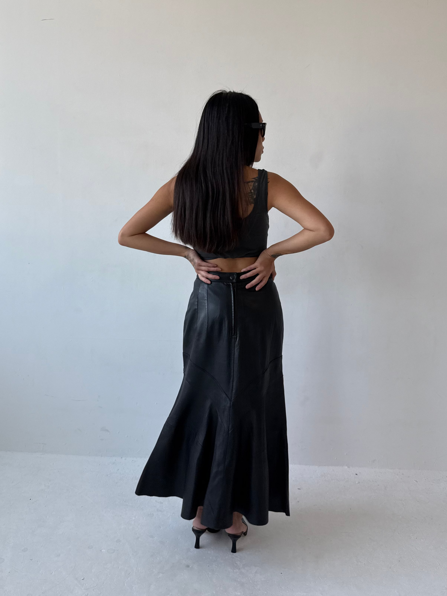 LEATHER FISHTAIL SKIRT | Default Title, Black