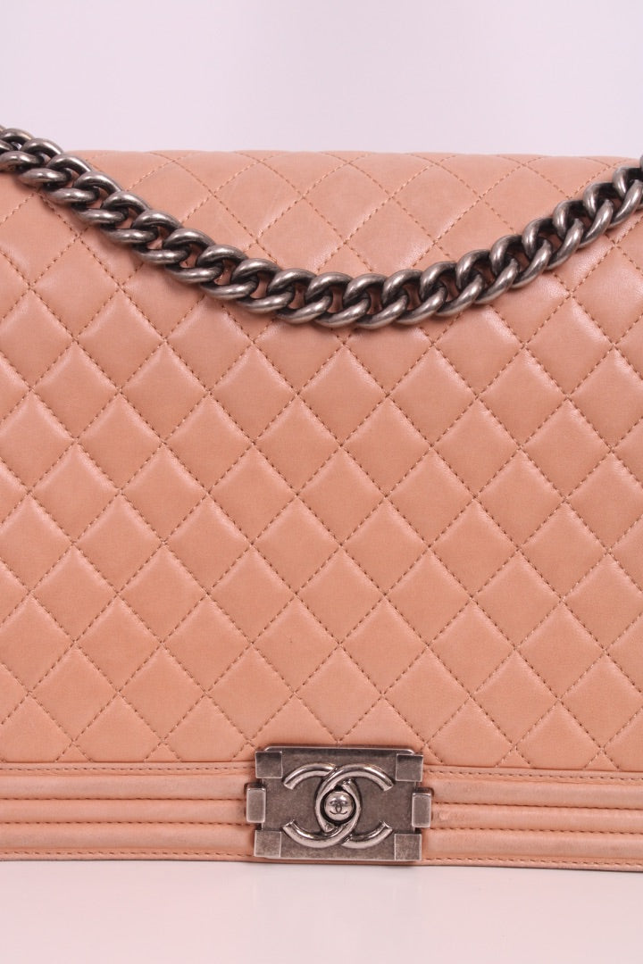 Chanel Large Boy Bag Nude Large | O/S, Silver