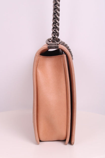 Chanel Large Boy Bag Nude Large | O/S, Silver