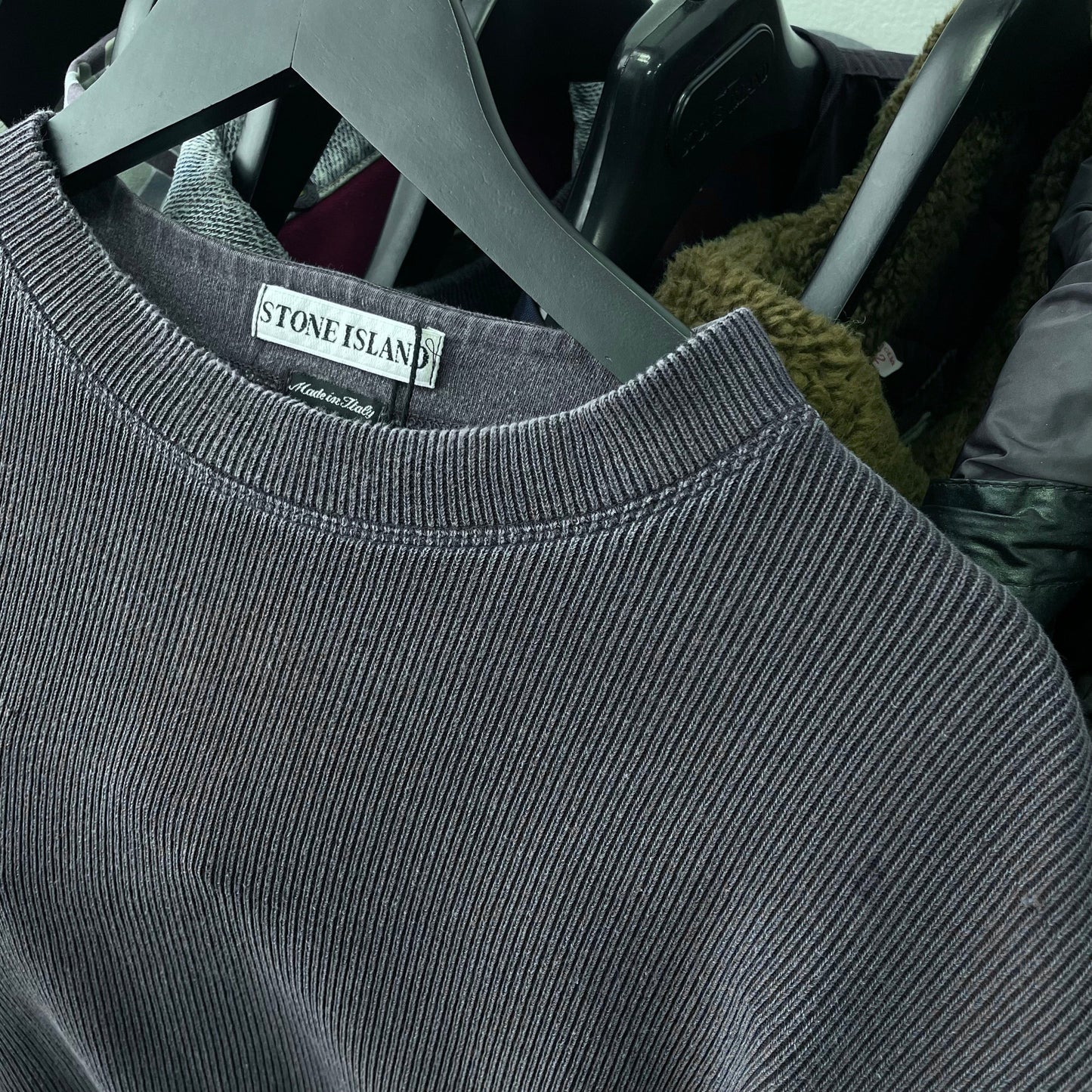 Stone Island Navy SS00 Ribbed Jumper | Large, Navy