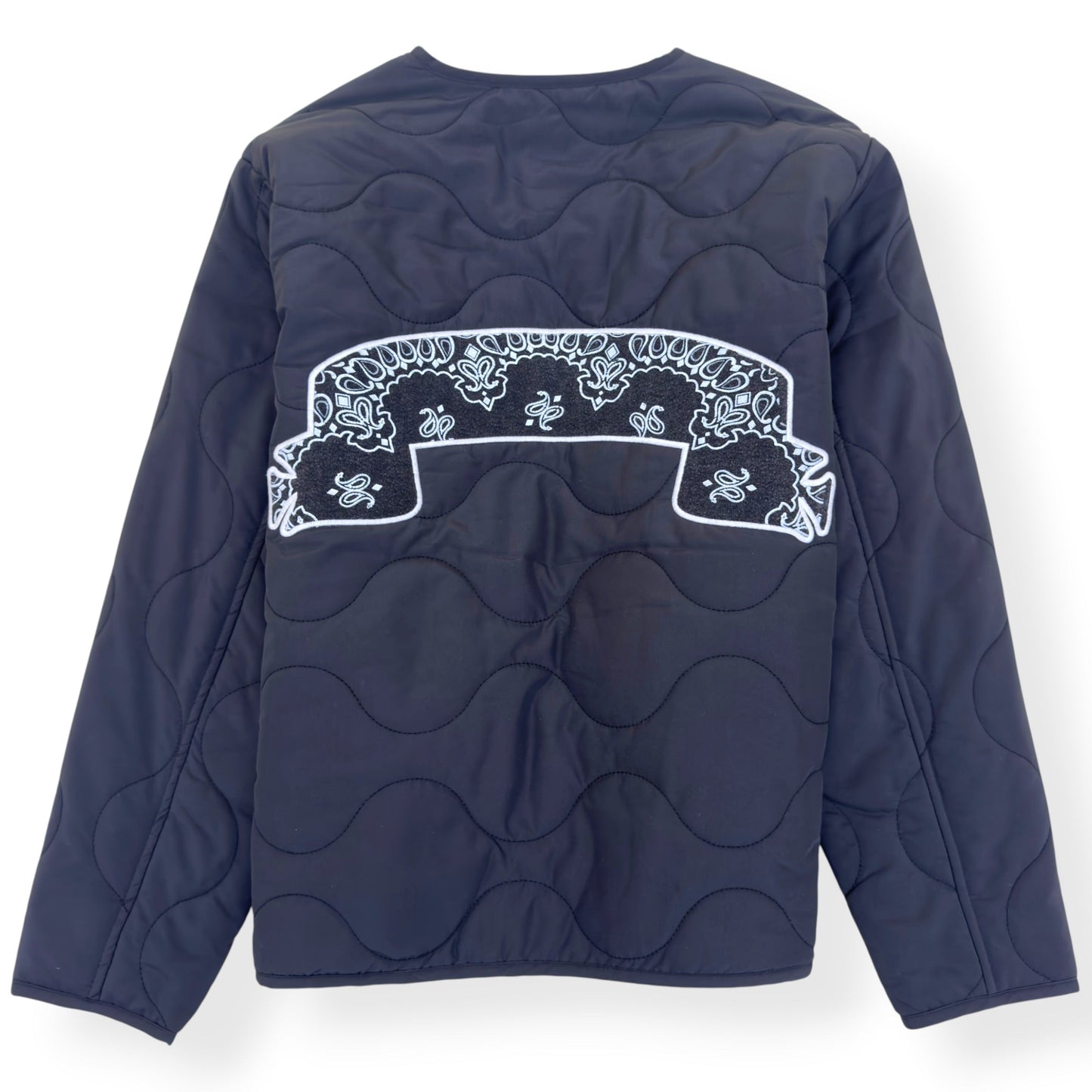 ASKYURSELF BANDANA QUILTED LINER JACKET BLACK S | Small, Black