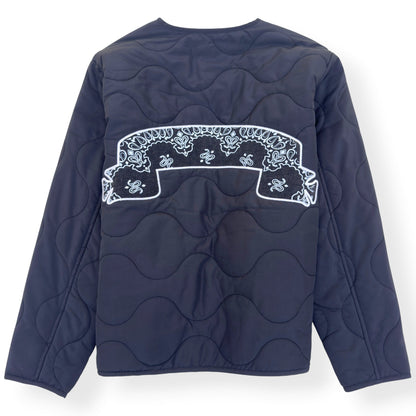 ASKYURSELF BANDANA QUILTED LINER JACKET BLACK S | Small, Black