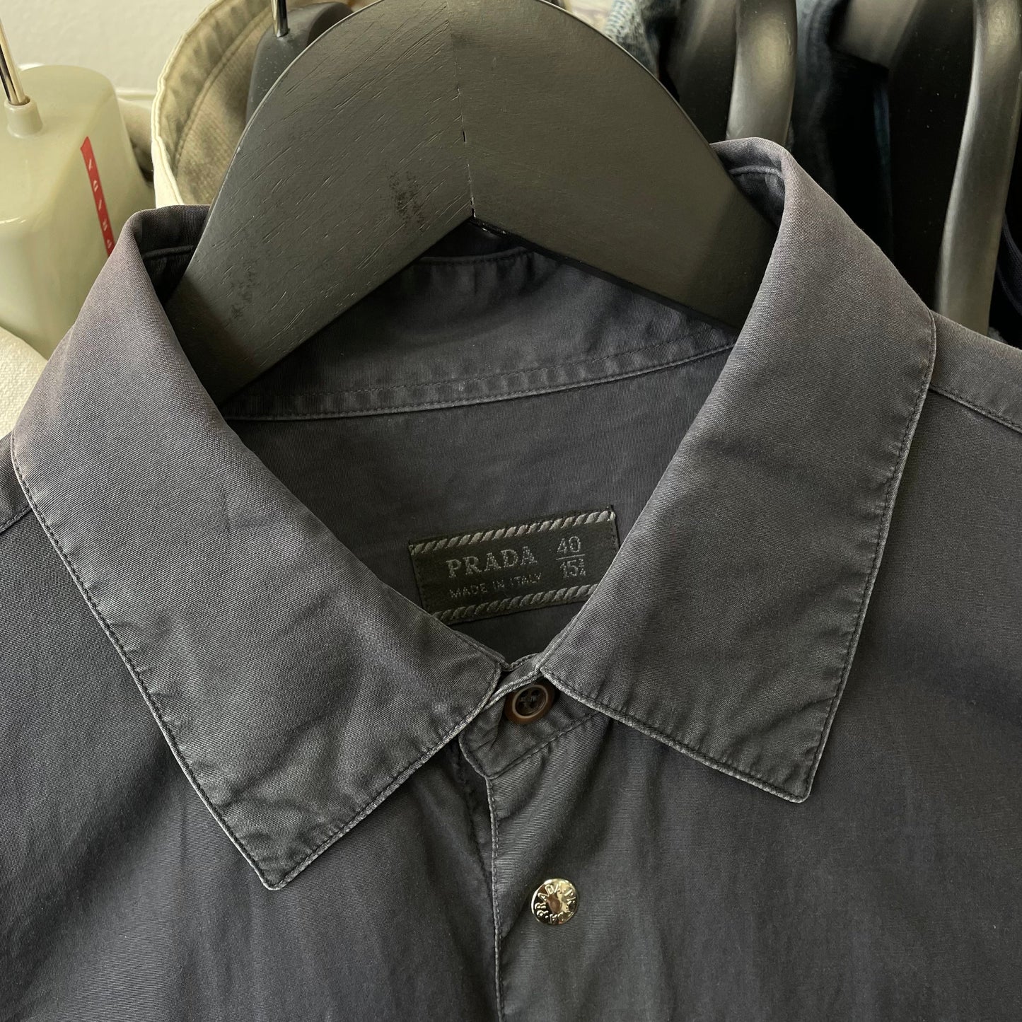 Prada Navy 99/00 Technical Button Shirt | Large, Navy