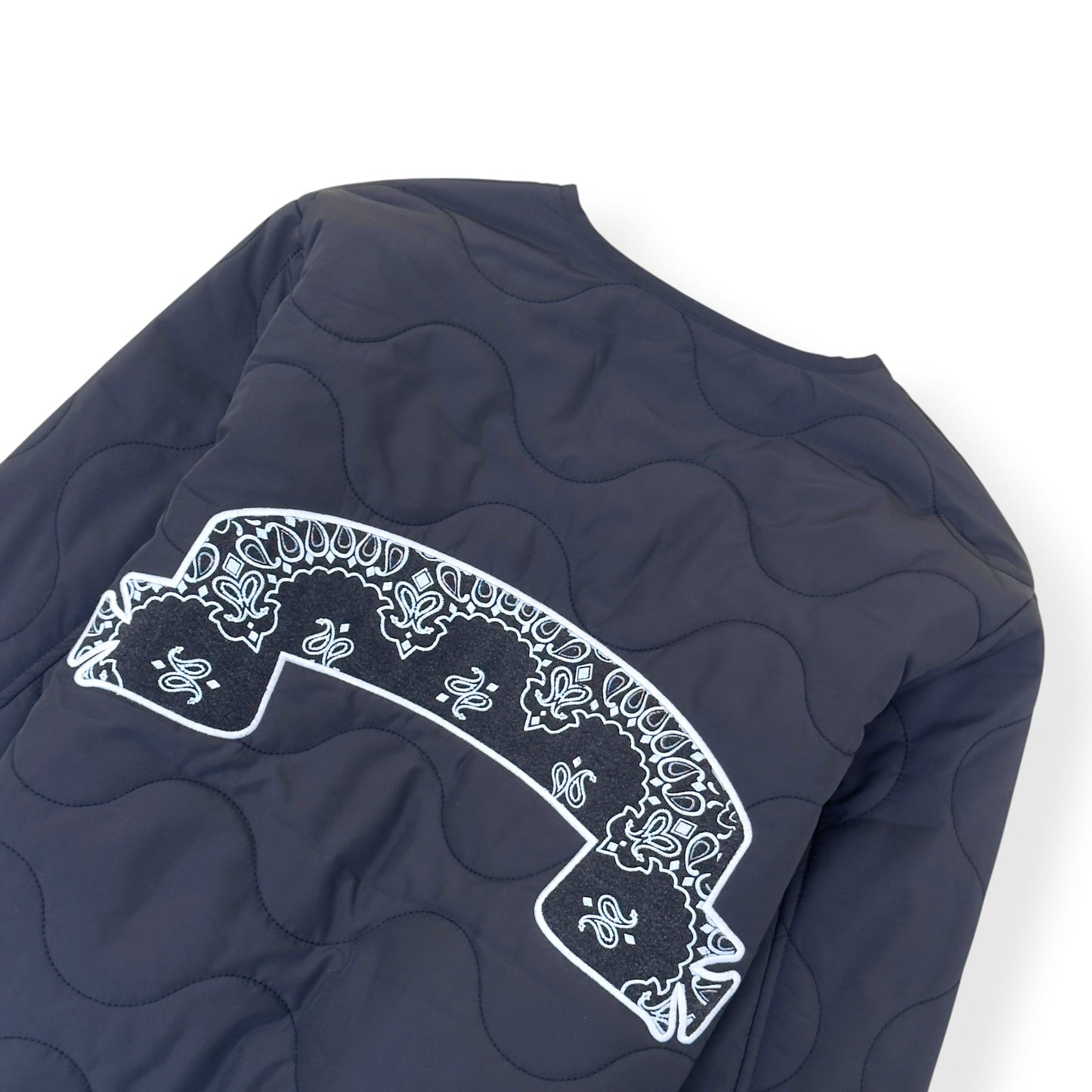ASKYURSELF BANDANA QUILTED LINER JACKET BLACK S | Small, Black
