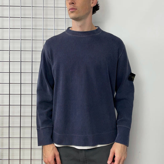 Stone Island Navy SS00 Ribbed Jumper | Large, Navy