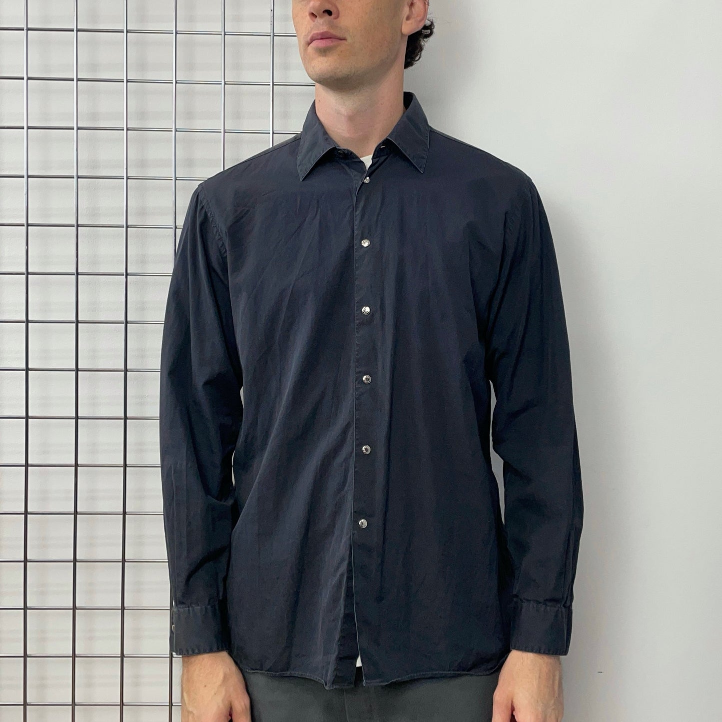 Prada Navy 99/00 Technical Button Shirt | Large, Navy