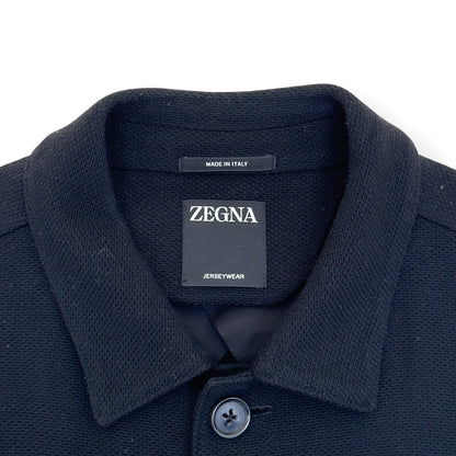 ZEGNA JERSEYWEAR WOOL / COTTON CHORE JACKET BLACK 54 / XL | XL, Black