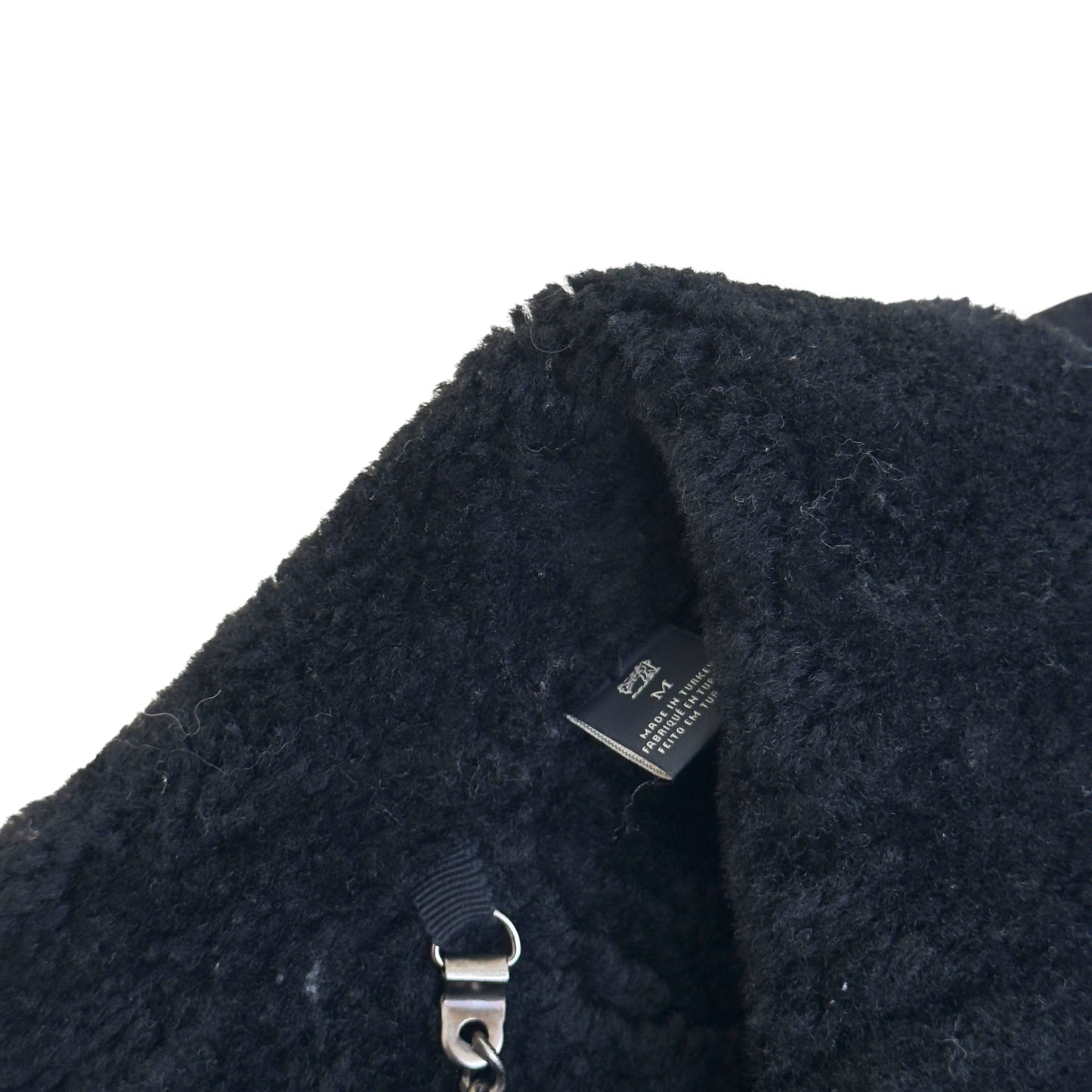 SCOTCH & SODA SHEARLING LEATHER BIKER JACKET BLACK M | Medium, Black