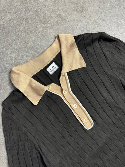 A/W2008 C.P. Company Two-Tone Knitted Polo Shirt