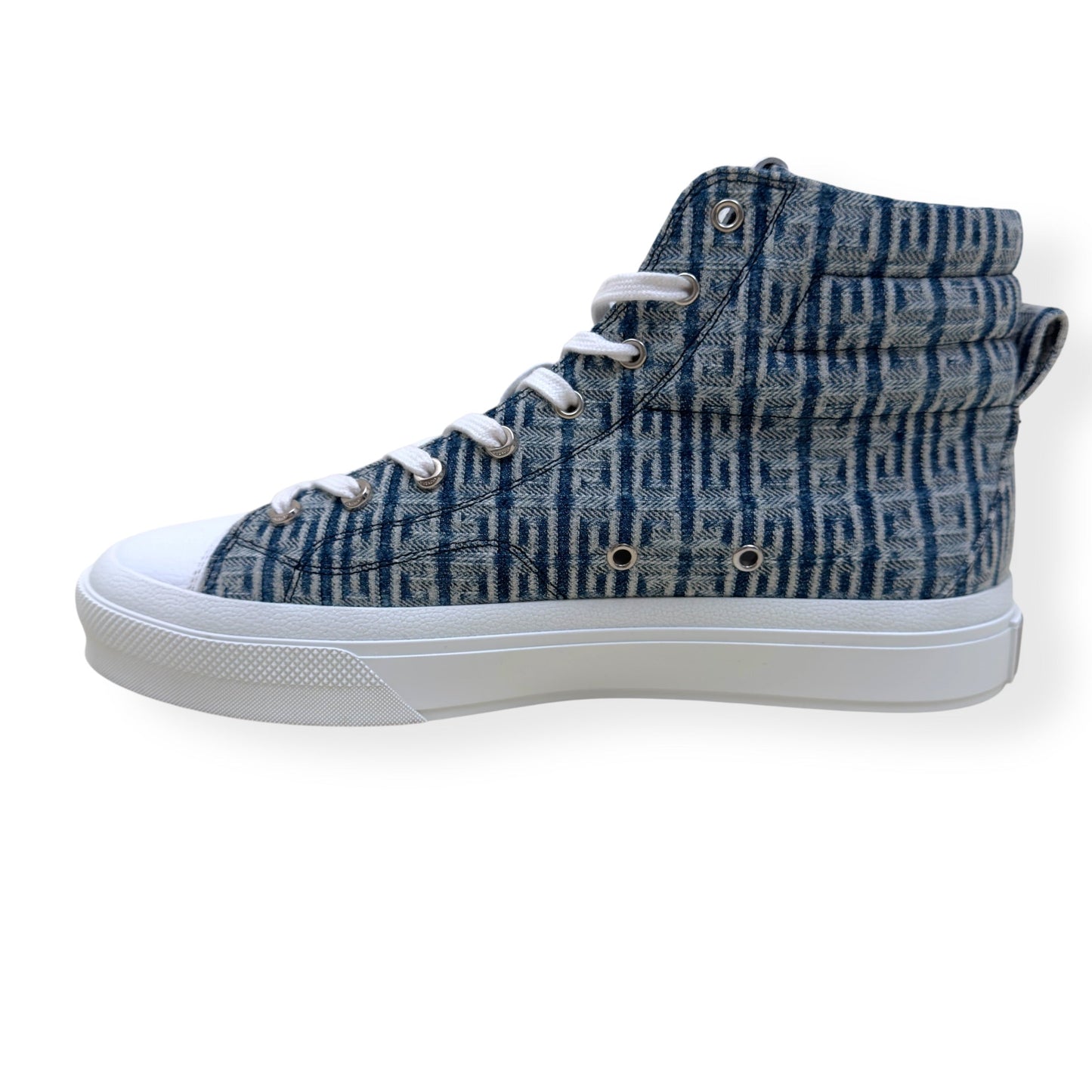 GIVENCHY CITY HIGH TOP 4G DENIM SNEAKER BLUE / WHITE 44 / UK10 | UK 10, Blue