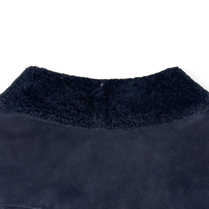 SCOTCH & SODA SHEARLING LEATHER BIKER JACKET BLACK M | Medium, Black