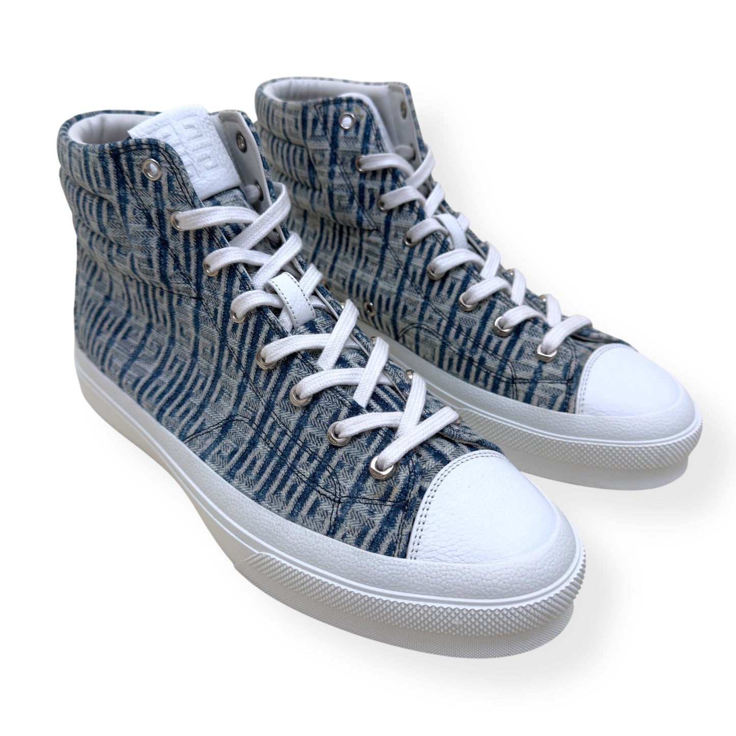 GIVENCHY CITY HIGH TOP 4G DENIM SNEAKER BLUE / WHITE 44 / UK10 | UK 10, Blue