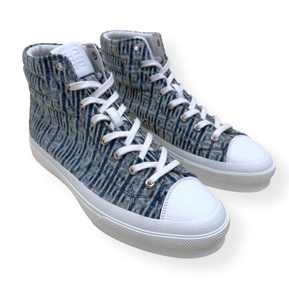 GIVENCHY CITY HIGH TOP 4G DENIM SNEAKER BLUE / WHITE 44 / UK10 | UK 10, Blue