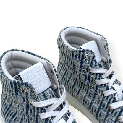 GIVENCHY CITY HIGH TOP 4G DENIM SNEAKER BLUE / WHITE 44 / UK10 | UK 10, Blue