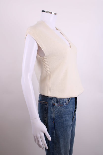 ME+EM S/S V Neck Jumper Cream M | Medium, Cream