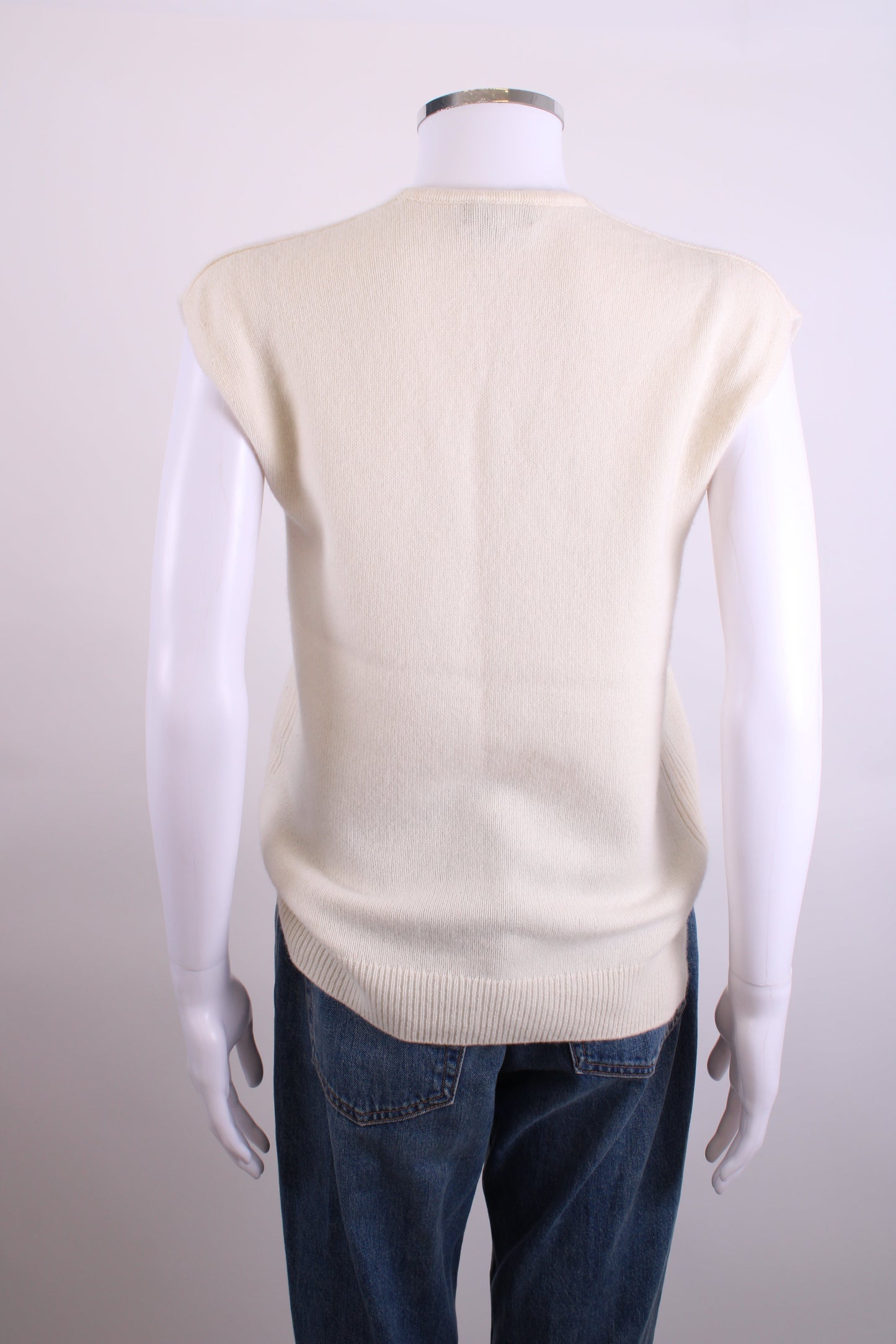 ME+EM S/S V Neck Jumper Cream M | Medium, Cream