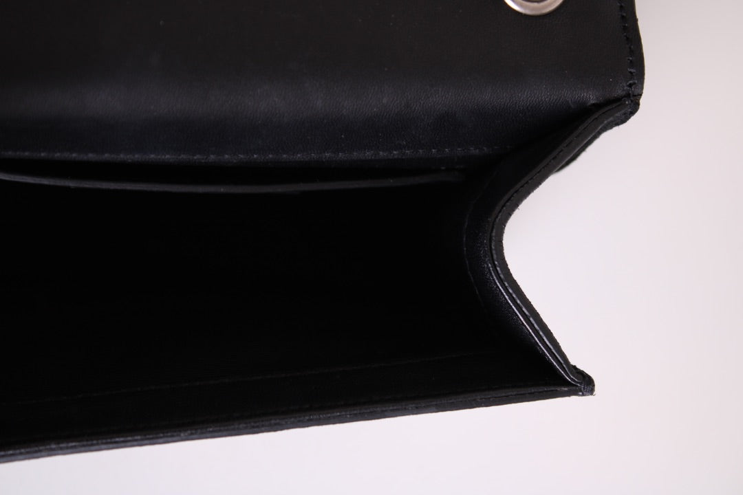 Black/ Silver Saint Laurent Fringe/ Chain Bag | O/S, Black
