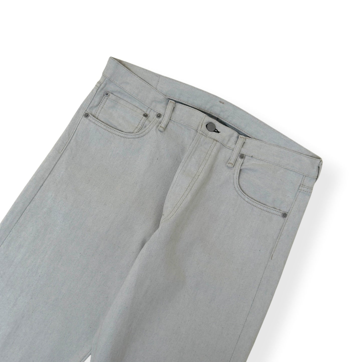 ACNE STUDIOS STRAIGHT LEG JEANS STONE W34 / L | Large, Light Blue