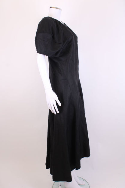 Celine S/S Puff Sleeve Dress Black M | Default Title, Black
