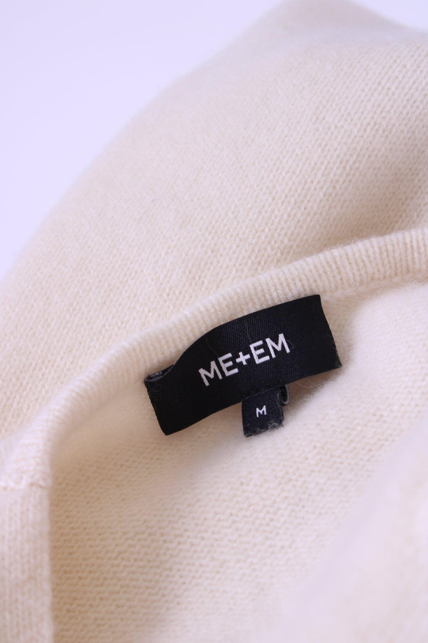 ME+EM S/S V Neck Jumper Cream M | Medium, Cream