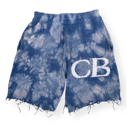 COLE BUXTON DISTRESSED KNIT SHORTS COBALT BLUE M | Medium, Blue