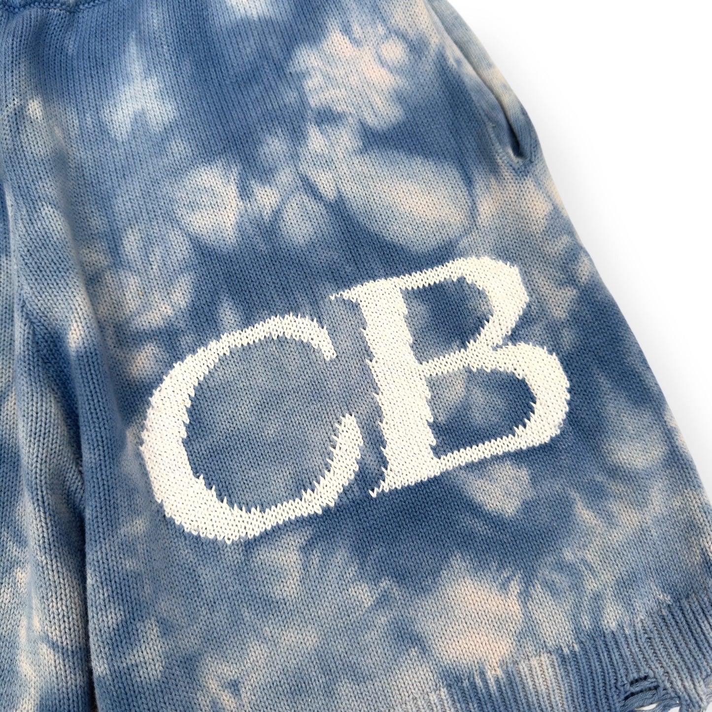 COLE BUXTON DISTRESSED KNIT SHORTS COBALT BLUE M | Medium, Blue