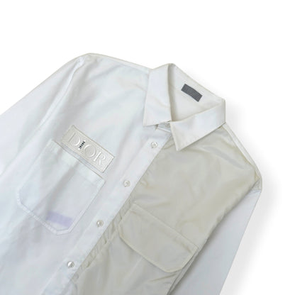 DIOR X SACAI EMBROIDERED LOGO COTTON OVERSHIRT WHITE 43 / XL | XL, Multicoloured