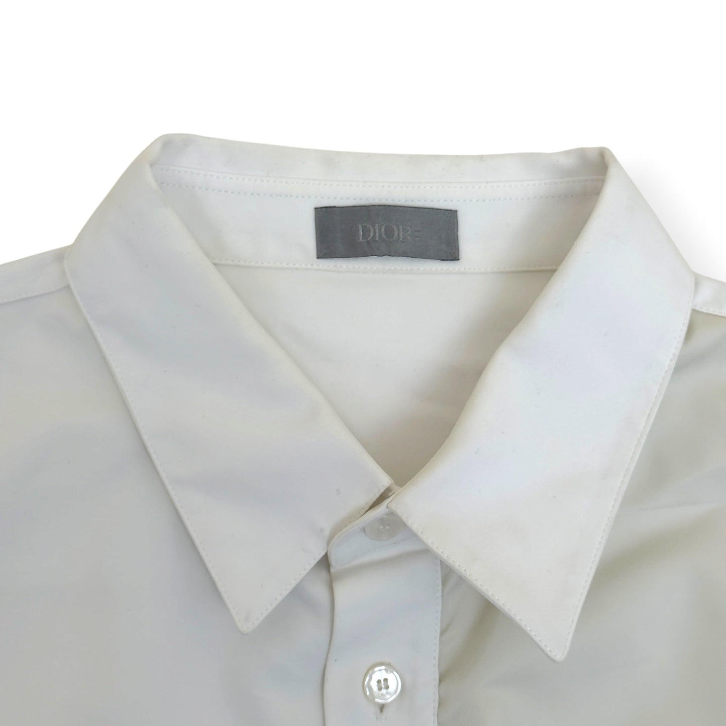 DIOR X SACAI EMBROIDERED LOGO COTTON OVERSHIRT WHITE 43 / XL | XL, Multicoloured