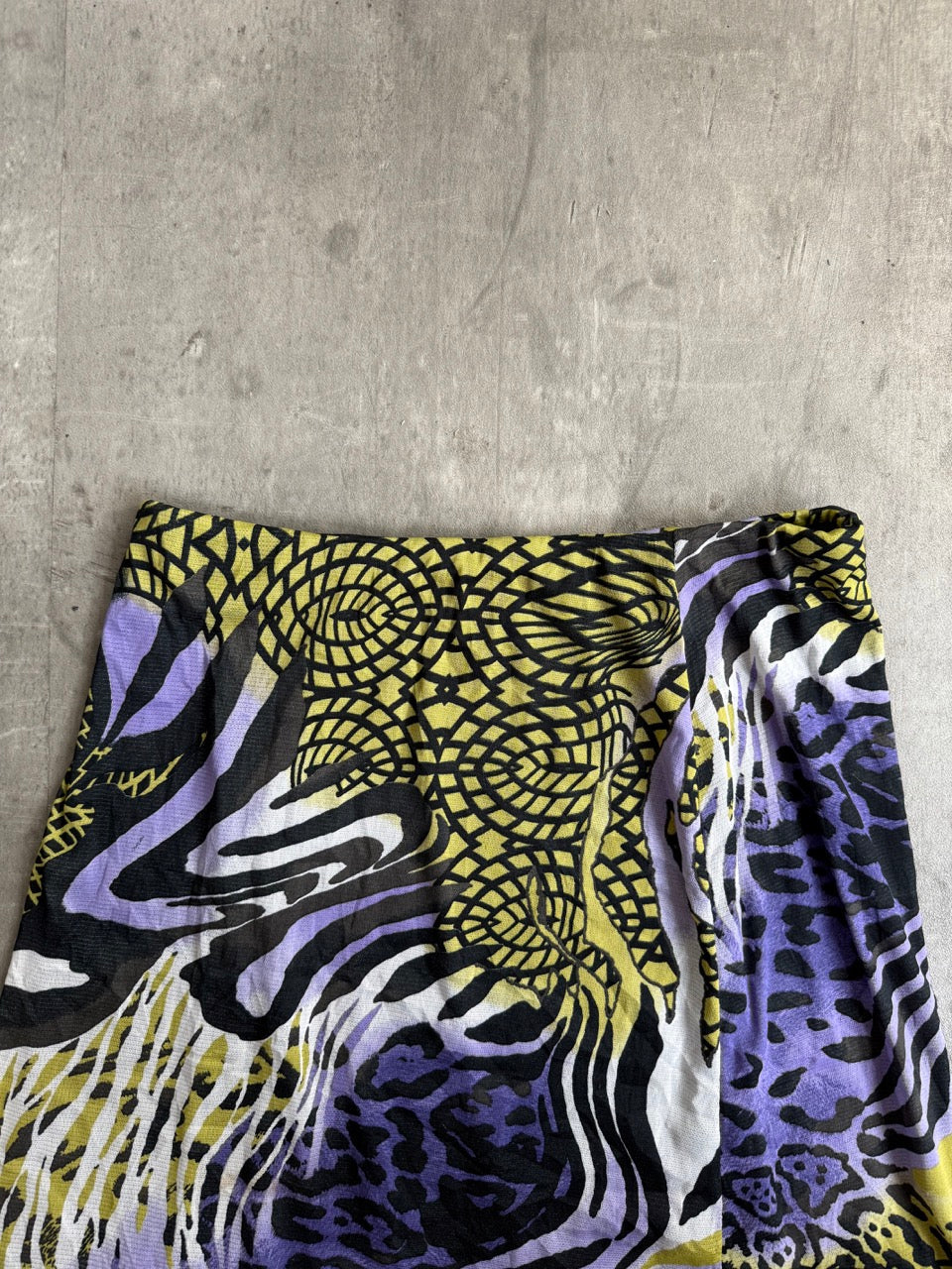 Abstract Print Multi Mesh Midi Skirt