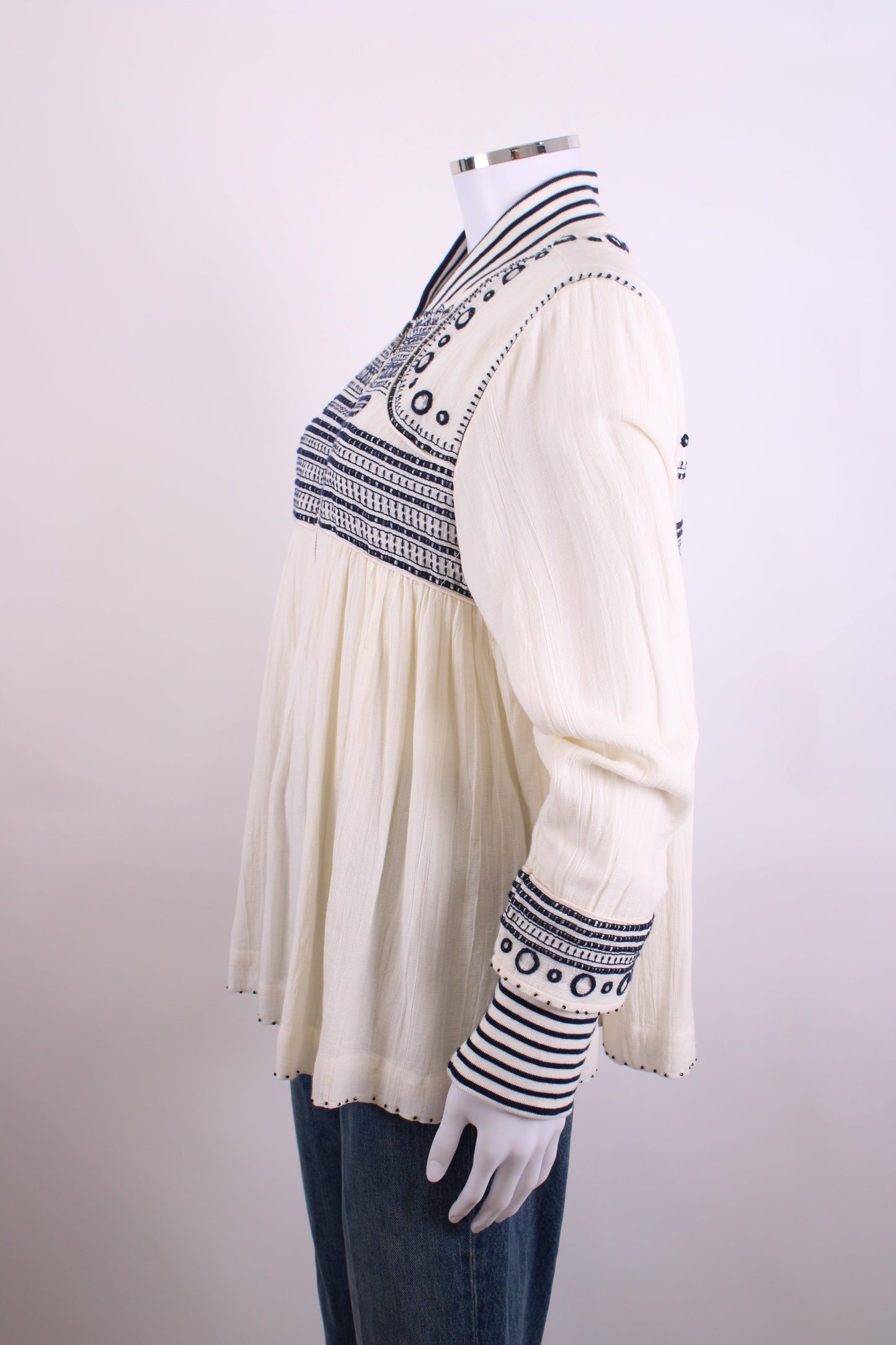 Scotch & Soda L/S Embroidered Jacket Cream/ Navy 12 | O/S, Multicoloured