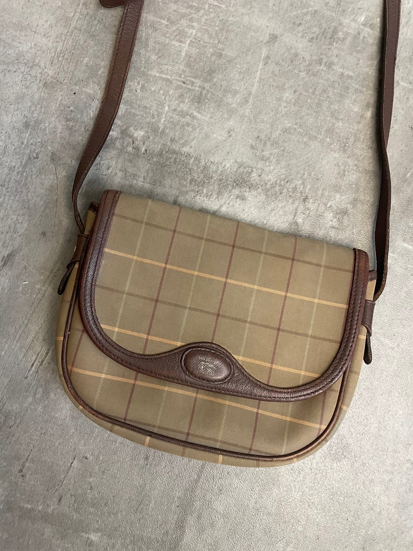 Burberry Vintage Canvas Leather Crossbody Bag
