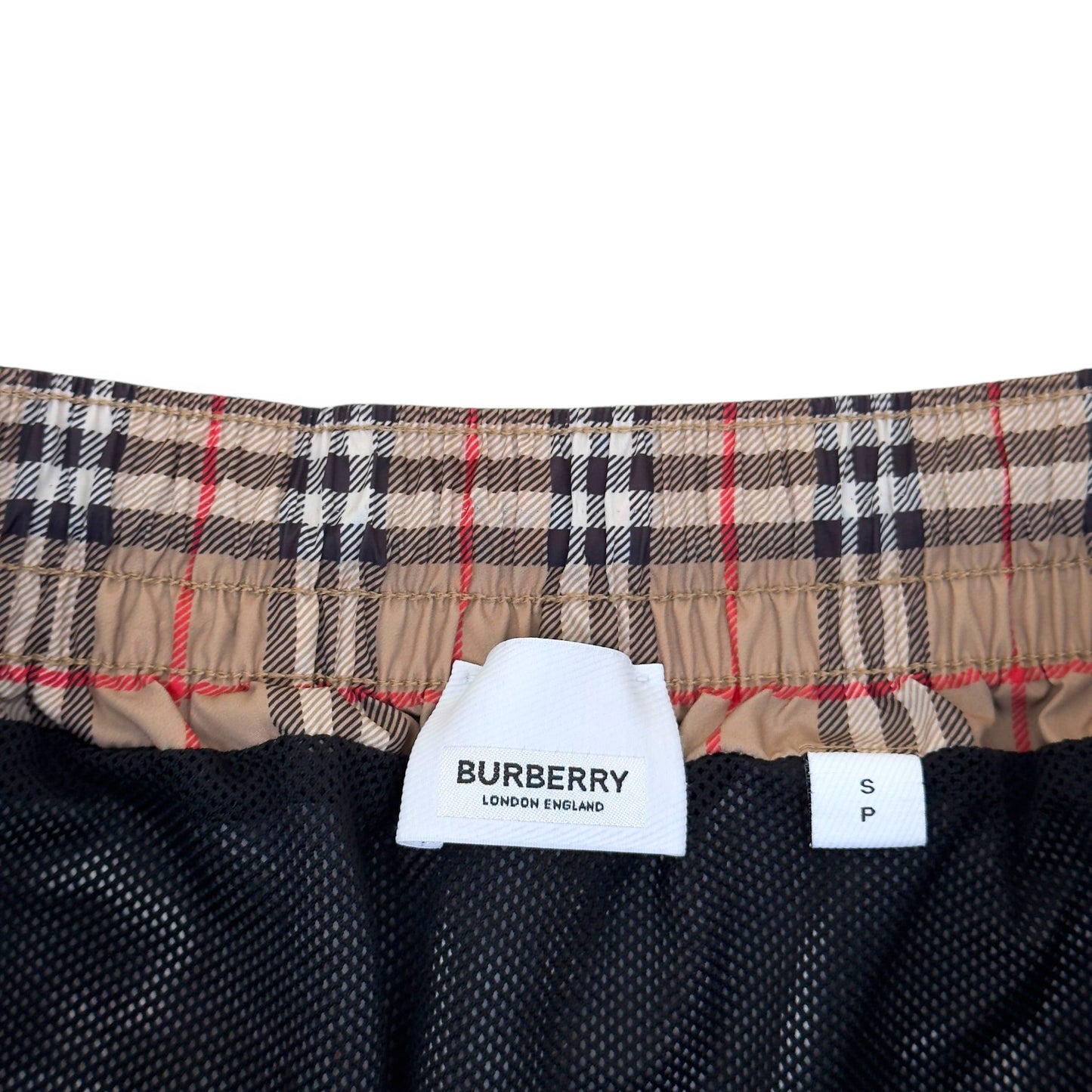 BURBERRY CHECK SWIM SHORTS BEIGE S | Small, Beige