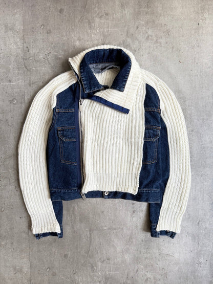Sacai Knit Denim Asymmetrical Jacket