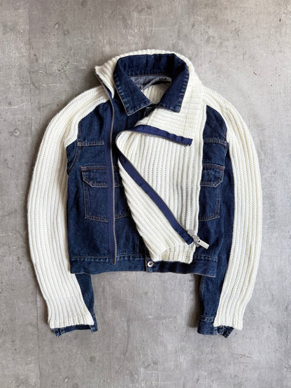 Sacai Knit Denim Asymmetrical Jacket