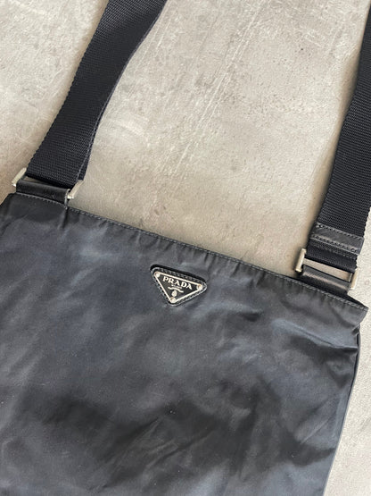Prada Logo Plaque Nylon Crossbody Bag
