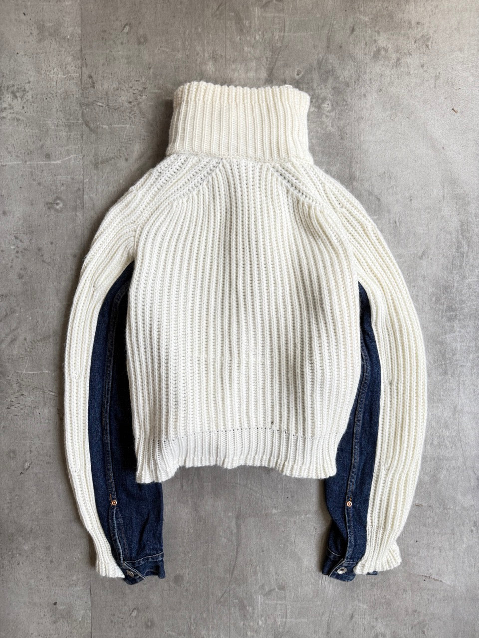 Sacai Knit Denim Asymmetrical Jacket