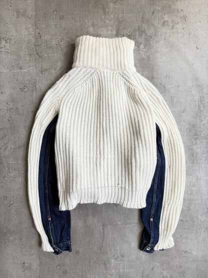 Sacai Knit Denim Asymmetrical Jacket