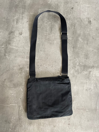 Prada Logo Plaque Nylon Crossbody Bag