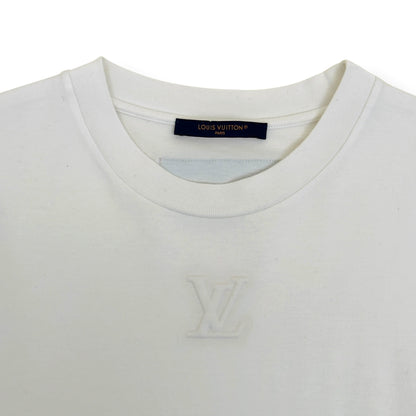 LOUIS VUITTON EMBOSSED LOGO LV T-SHIRT WHITE L | Large, White