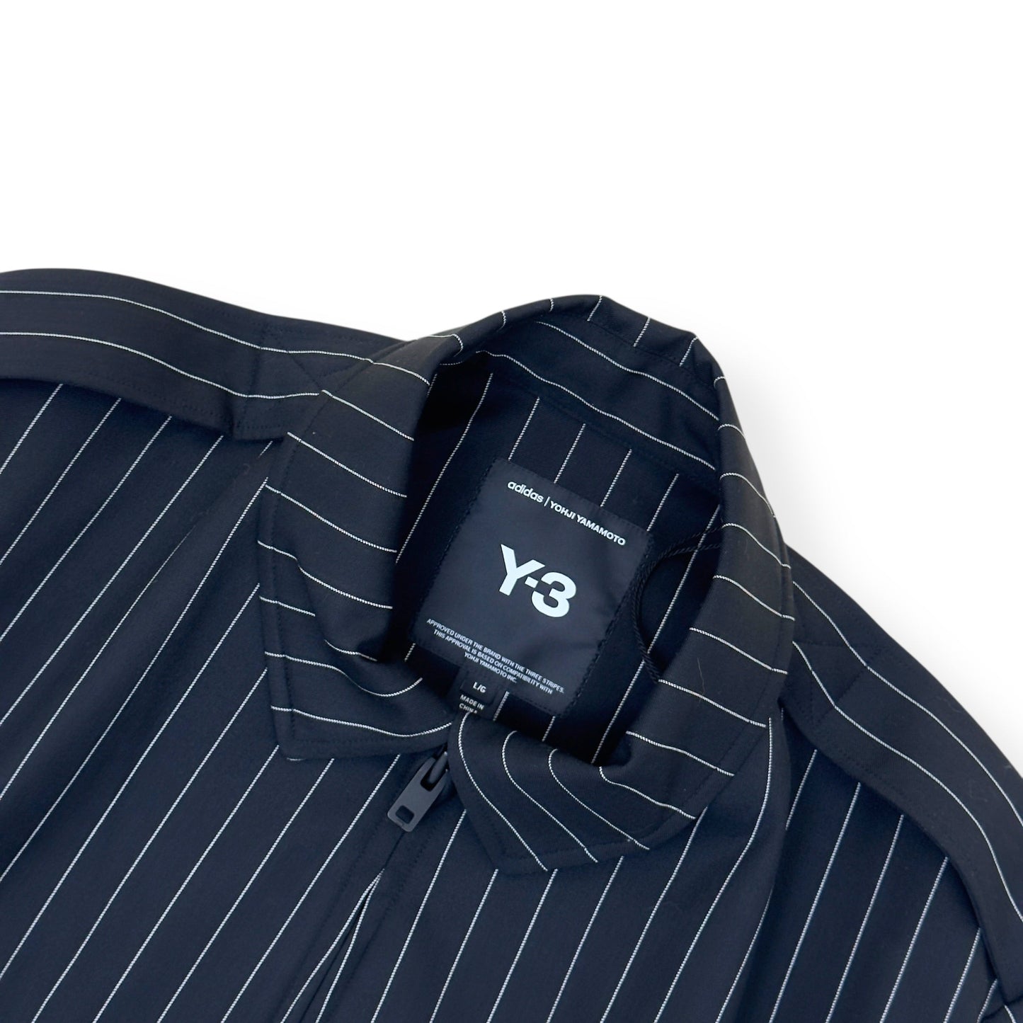 ADIDAS Y-3 REFINED WOOL UT BLOUSON JACKET BLACK / WHITE L | Large, Black