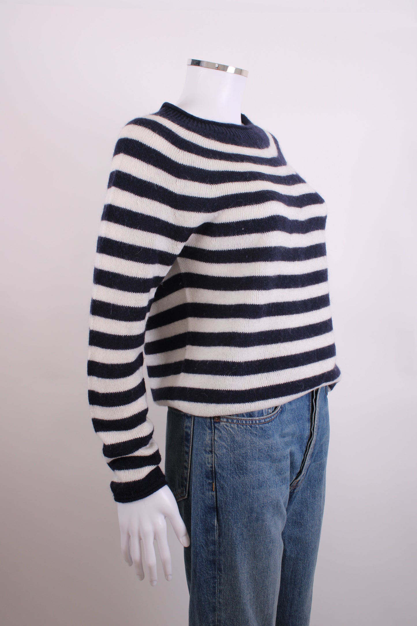 MarcCain L/S Stripe Jumper Navy/ White 8 | O/S, Navy