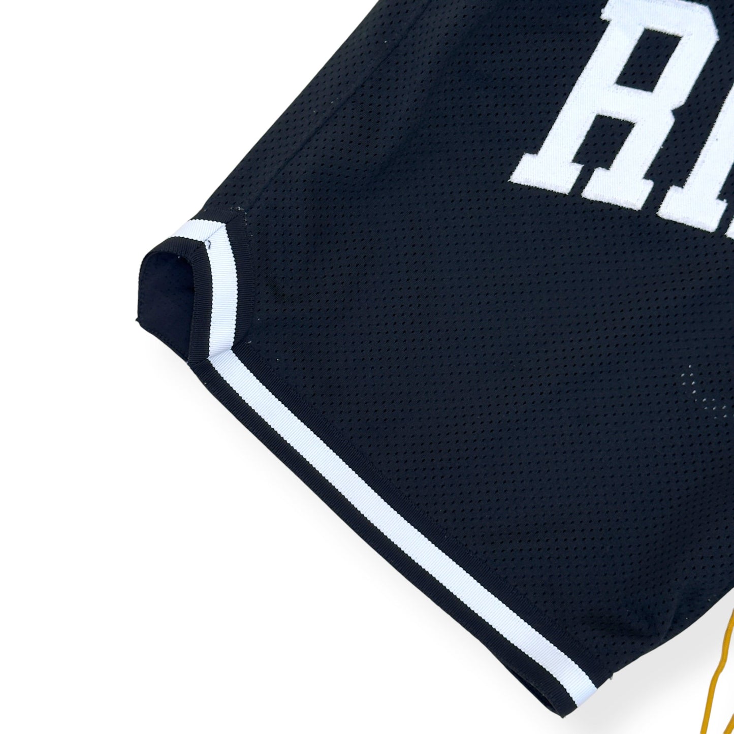 RHUDE ARCH LOGO MESH BASKETBALL SHORTS BLACK L | Large, Black