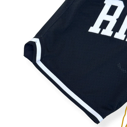 RHUDE ARCH LOGO MESH BASKETBALL SHORTS BLACK L | Large, Black
