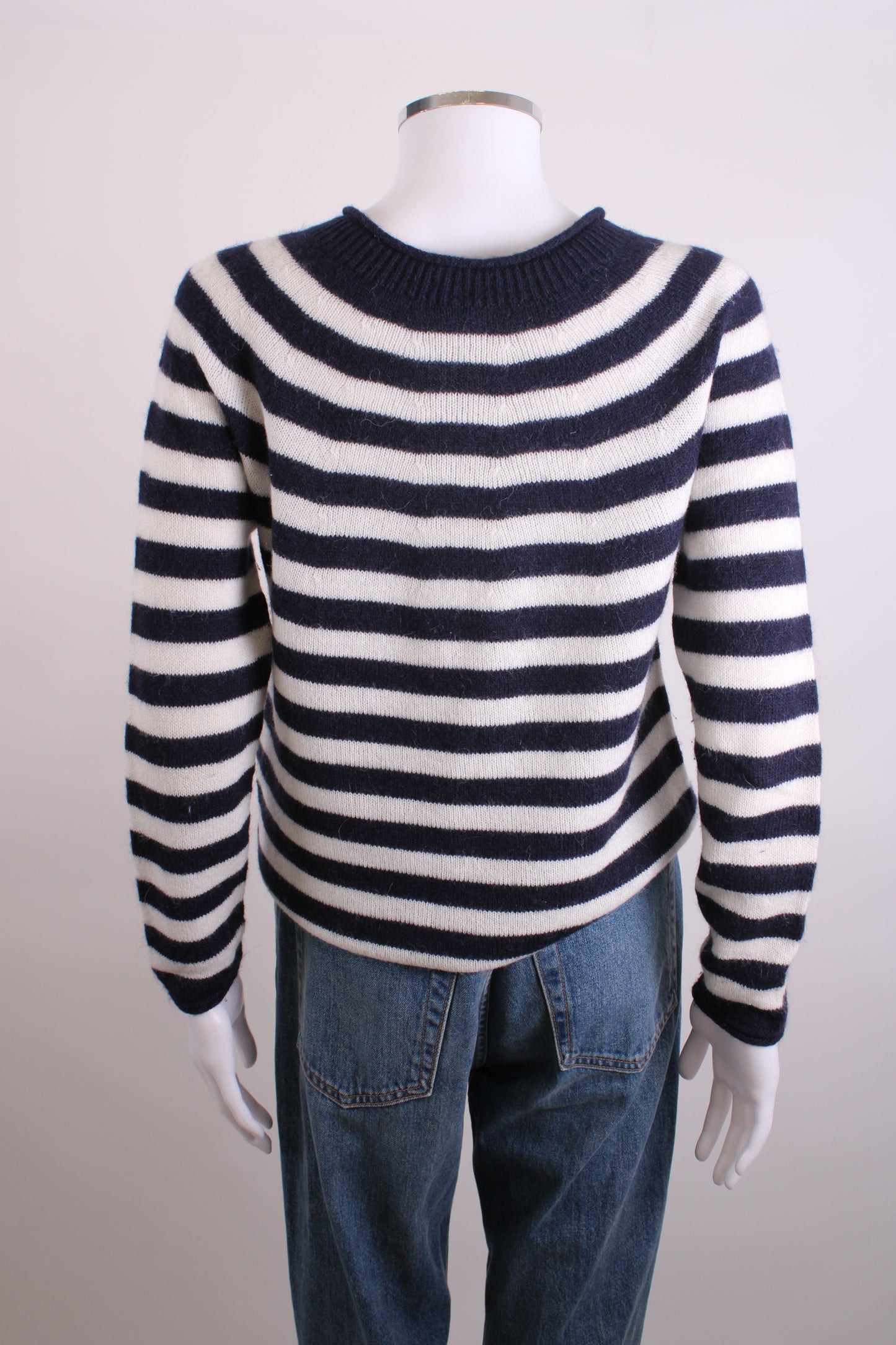 MarcCain L/S Stripe Jumper Navy/ White 8 | O/S, Navy
