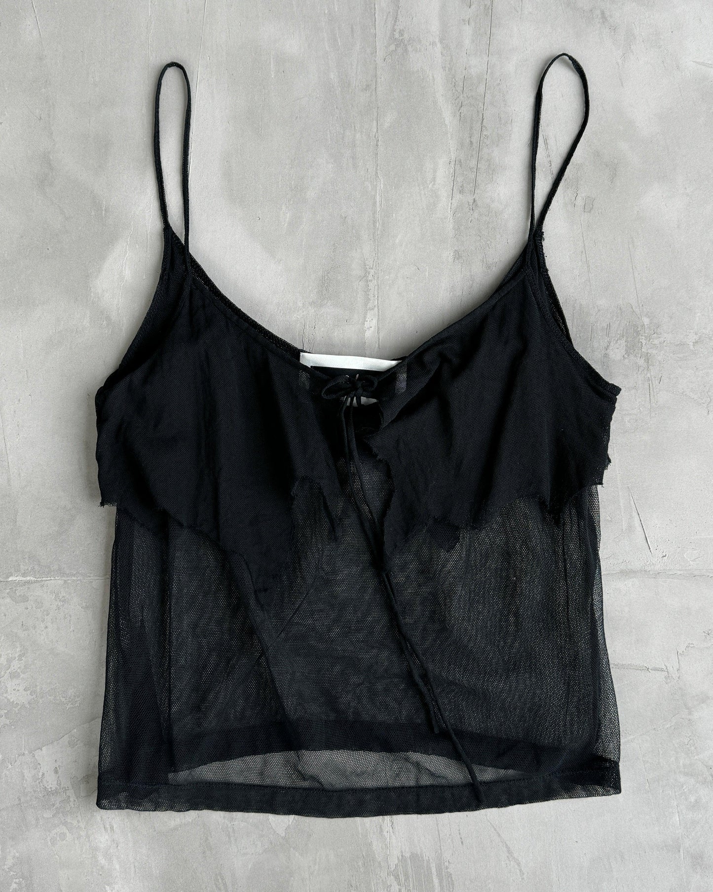 PLEIN SUD FAYCAL AMOR BLACK MESH VEST TOP - S/M