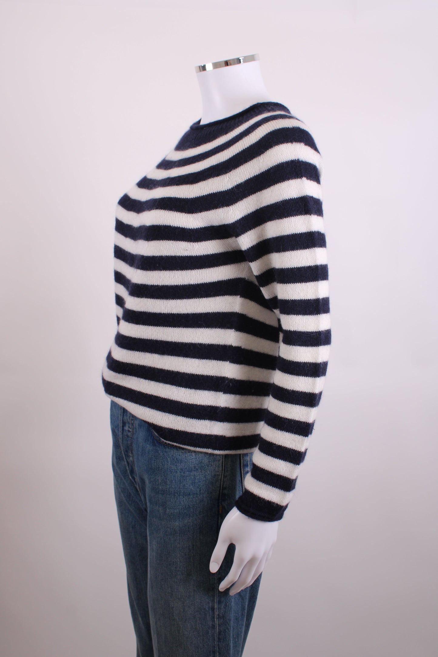 MarcCain L/S Stripe Jumper Navy/ White 8 | O/S, Navy
