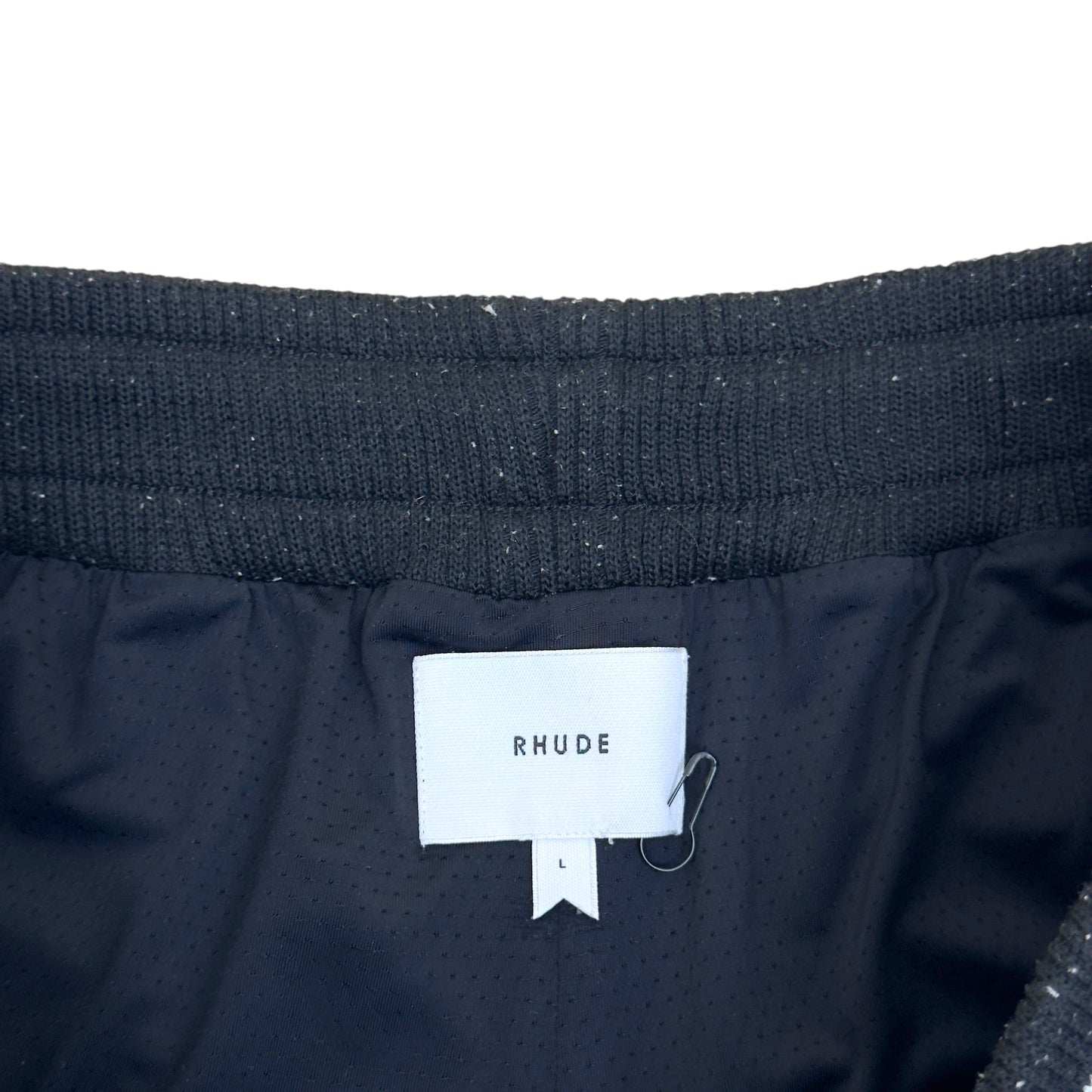 RHUDE ARCH LOGO MESH BASKETBALL SHORTS BLACK L | Large, Black