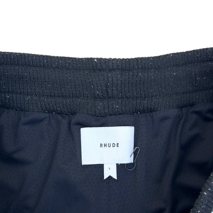 RHUDE ARCH LOGO MESH BASKETBALL SHORTS BLACK L | Large, Black