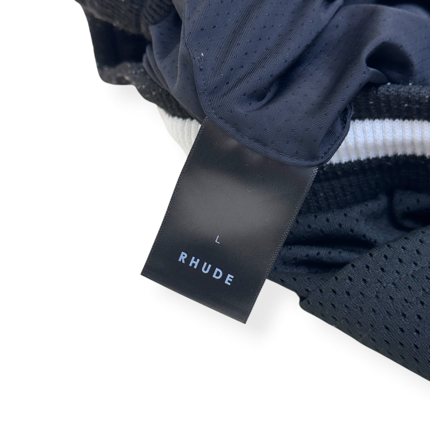 RHUDE ARCH LOGO MESH BASKETBALL SHORTS BLACK L | Large, Black
